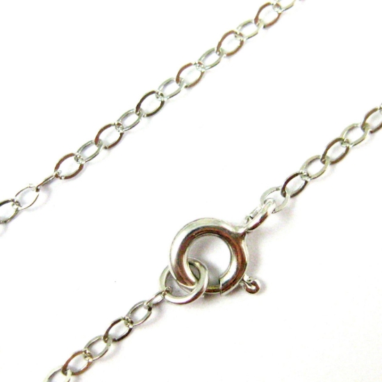 Wholesale Rhodium plated Sterling Silver 2.5mm Flat Cable Chain, Wholesale Bulk Necklace Chains