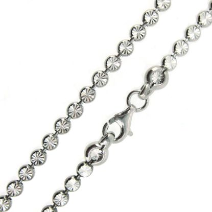 Wholesale Rhodium Over Sterling Silver Finished Chain - Diamond Cut Bead Chain