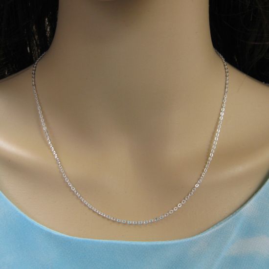 Wholesale Sterling Silver 2.3mm Strong Flat Cable Chain, Wholesale Bulk Necklace Chains