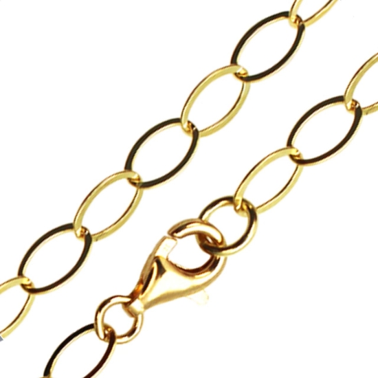 Wholesale Sterling Silver Large Flat Cable Oval Chain Necklace Chain, Wholesale Bulk Necklace Chains