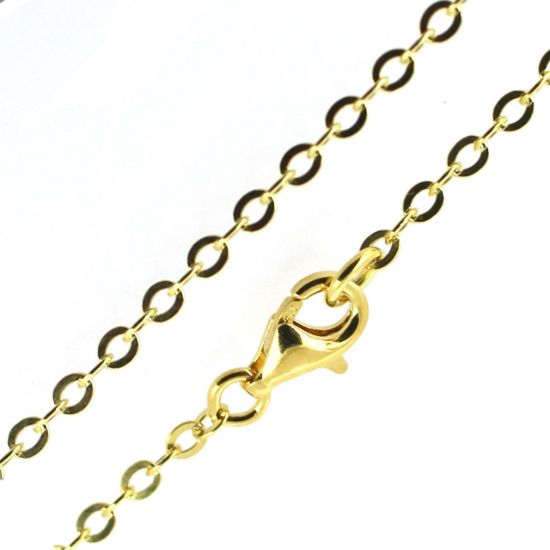 Wholesale Gold Over Sterling Silver Strong Flat Cable Chain, Wholesale Bulk Necklace Chains