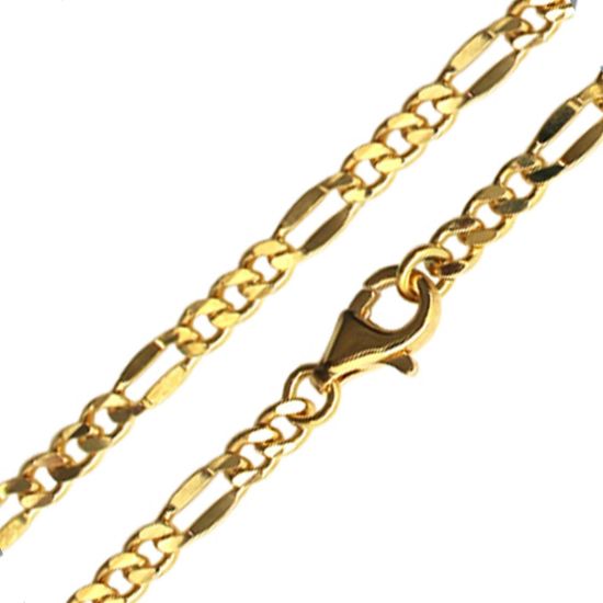 Wholesale Gold over Sterling Silver Figaro Chain, Wholesale Bulk Bracelet Chains