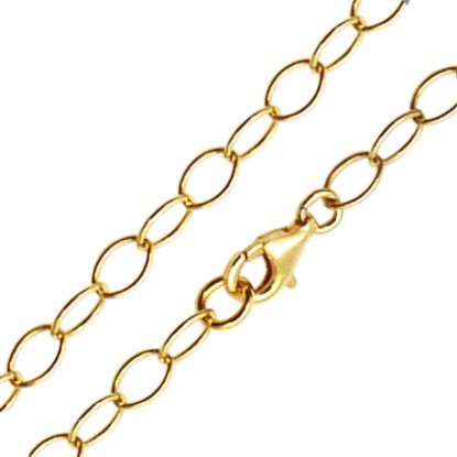Wholesale Gold Over Sterling Silver Chain Necklace - Gold Plated Bracelet, Anklet -5 x 4 Thick Round Oval Cable Chain Necklace - All Sizes