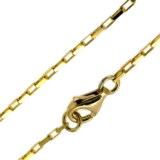 Wholesale Gold over Sterling Silver Small Box Chain Necklace, Wholesale Bulk Necklace Chains