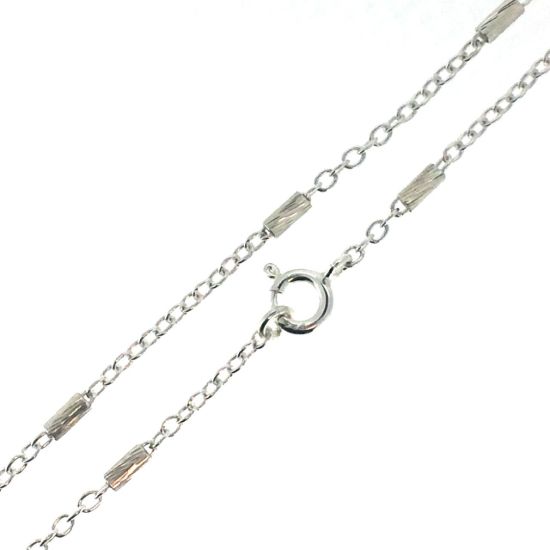 Wholesale Sterling Silver Finished Chain- 4mm Textured Bar Satellite Chain