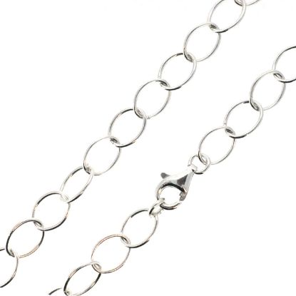 wholesale Sterling Silver Chain Necklace - Bracelet, Anklet -5 x 4 Thick Round Oval Cable Chain Necklace - All Sizes