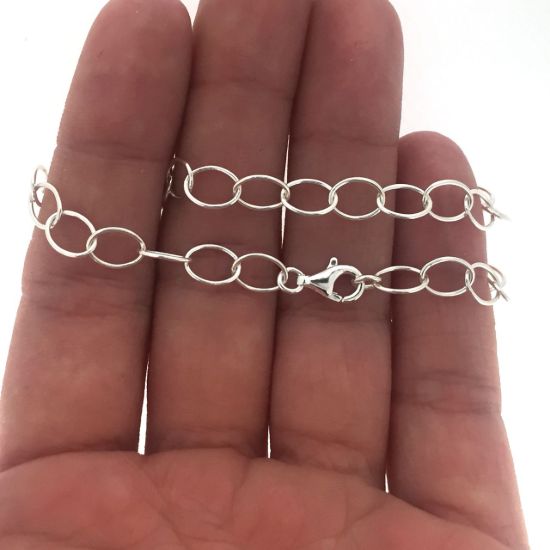 wholesale Sterling Silver Chain Necklace - Bracelet, Anklet -5 x 4 Thick Round Oval Cable Chain Necklace - All Sizes