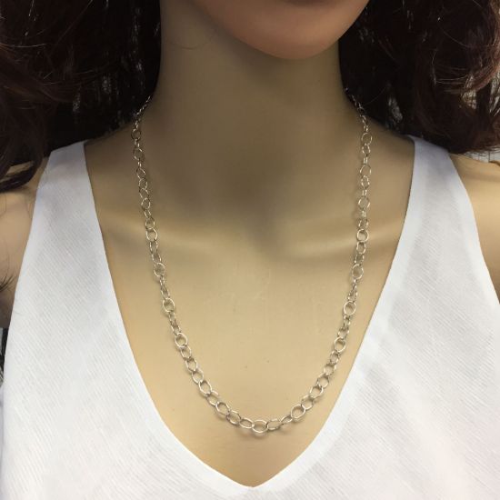 Wholesale Sterling Silver Round Cable Oval Chain, Wholesale Bulk Necklace Chains