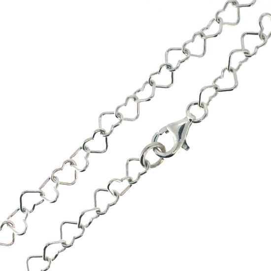 Wholesale Sterling Silver Heart Shaped Chain, Wholesale Bulk Bracelet Chains