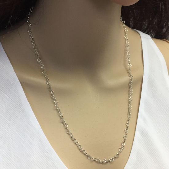 Wholesale Sterling Silver Heart Shaped Chain, Wholesale Bulk Bracelet Chains