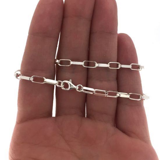 wholesale Sterling Silver Chain Necklace - Sterling Silver Bracelet, Anklet - Big Flat Oval Rolo Chain Necklace - All Sizes