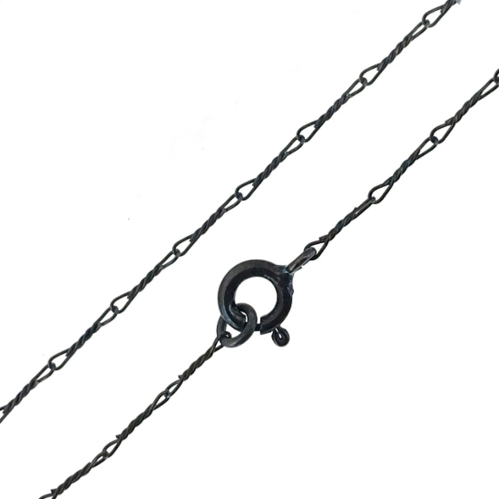 Oxidized 925 Sterling Silver Finished Chain - Fancy Twisted Link