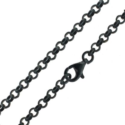 Wholesale Dark Oxidized Sterling Silver Finished Chain - 3mm Rolo Chain