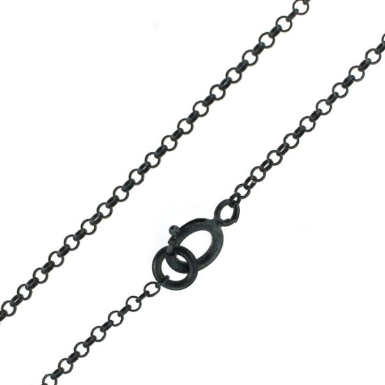 Wholesale Dark Oxidized Sterling Silver Finished Jewelry Chain - 1.3 mm Rolo Chain