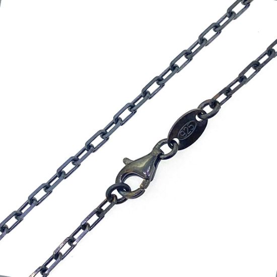 Wholesale Oxidized Sterling Silver Chain - 3mm Diamond Cut Box -All Sizes