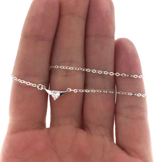 Wholesale 925 Sterling Silver Angel Wing Heart Birthstone Choker Necklace-Adjustable Length