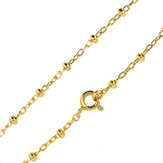Wholesale Gold over 925 Sterling Silver Finished Chain - 2.5mm Ball Satellite Chain