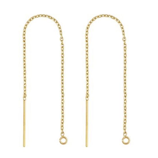 14k yellow gold threader earrings wholesale jewelry making supplies