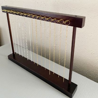wholesale solid wood permanent jewelry chain display stand