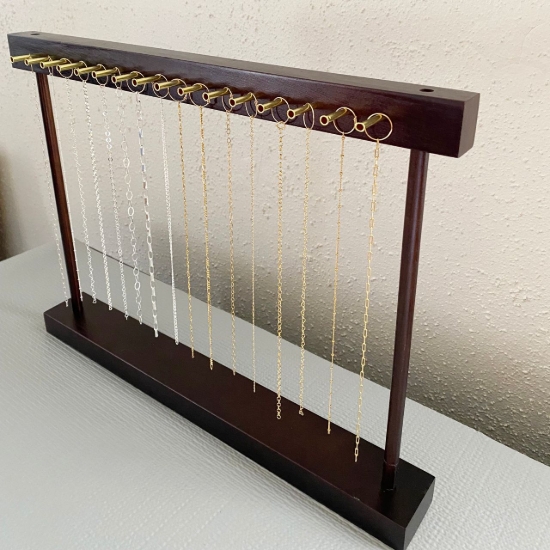 wholesale solid wood permanent jewelry chain display stand