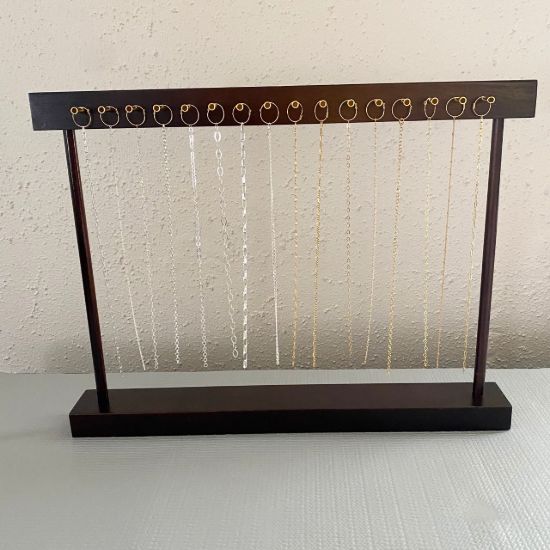 wholesale solid wood permanent jewelry chain display stand