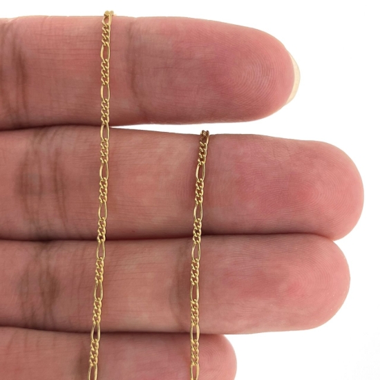 Wholesale 1/20 14K Gold Filled Small Figro Chain  1.2mm by 1.8mm (sold per foot )
