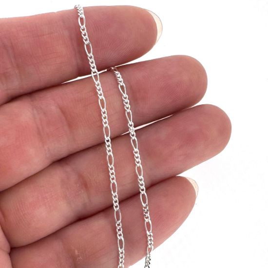Wholesale sterling silver figaro chain by the foot