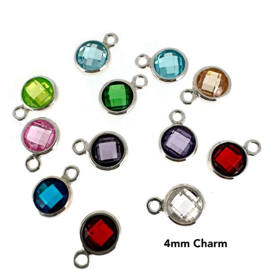 Wholesale Sterling Silver 4mm Bezel Charms