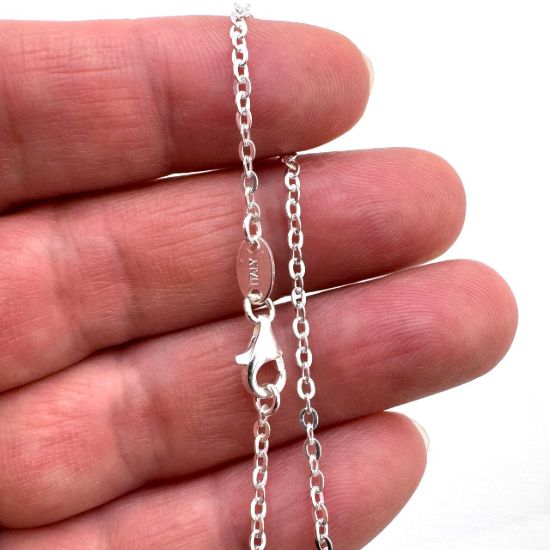Wholesale Sterling Silver 2.3mm Strong Flat Cable Chain, Wholesale Bulk Necklace Chains