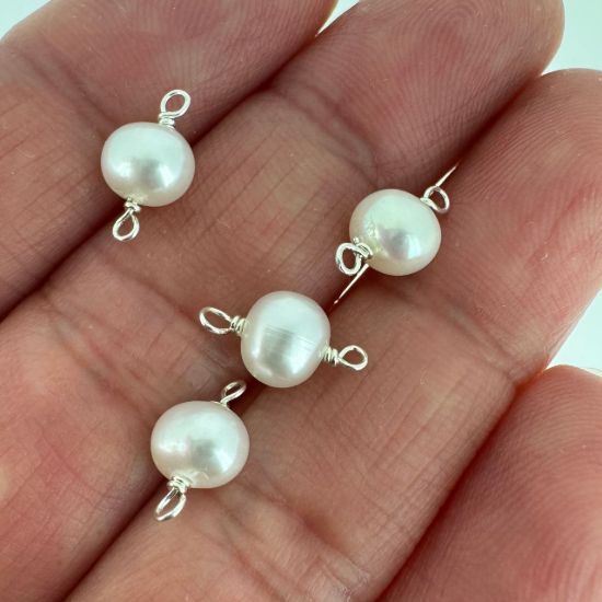 wholesale sterling silver pearl connectors ,permanent jewelry supplies