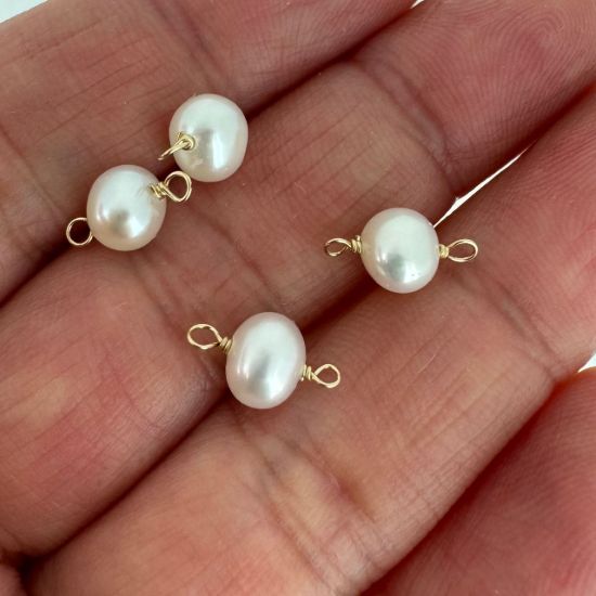 wholesale Gold filled pearl connectors ,permanent jewelry supplies