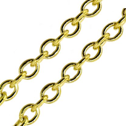 Wholesale Gold Over Sterling Silver Bulk Chain - Strong Cable Chain (sold per foot)