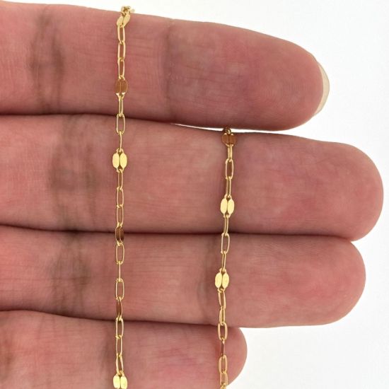 Wholesale 1/20 14K Gold Filled Finished Jewelry Chain-1+3 Flattened Paperclip Chain 