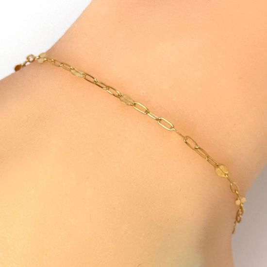 Wholesale 1/20 14K Gold Filled Finished Jewelry Chain-1+3 Flattened Paperclip Chain 