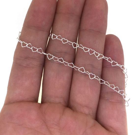 Wholesale Sterling Silver Finished Chain - Heart Link Chain 