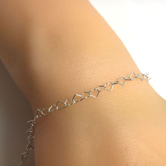 Wholesale Sterling Silver Finished Chain - Heart Link Chain 