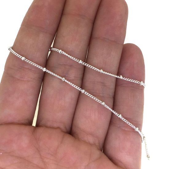 Wholesale Sterling Silver Finished Chain - Ball Satellite Curb Chain 