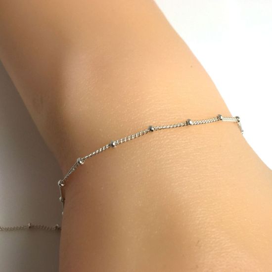 Wholesale Sterling Silver Finished Chain - Ball Satellite Curb Chain 