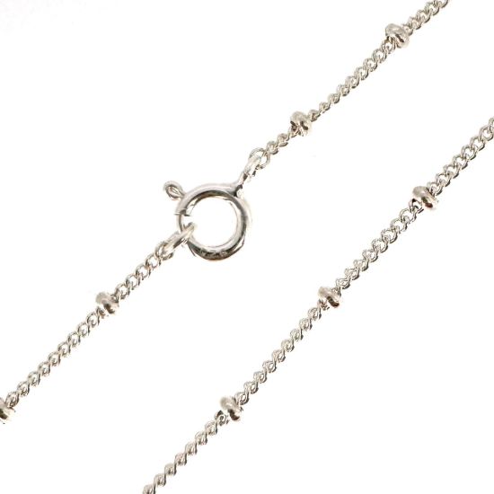Wholesale Sterling Silver Finished Chain - Ball Satellite Curb Chain 
