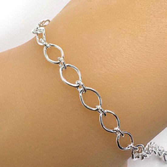 Wholesale 925 Italian Sterling Silver Finished Chain - 1+1 Oval Cable Chain 