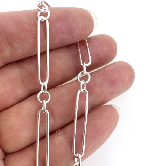 Wholesale Sterling Silver Necklace Chain-Long Box Paperclip Chain