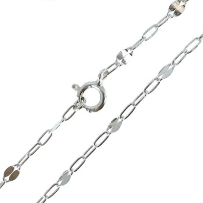 Wholesale 925 Sterling Silver Finished Jewelry Chain - 1+3 Flattened Paperclip Chain  