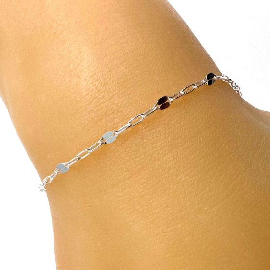 Wholesale 925 Sterling Silver Finished Jewelry Chain - 1+3 Flattened Paperclip Chain  