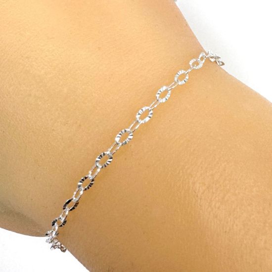 Wholesale 925 Sterling Silver Finished Jewelry Chain - Textured Cable Chain