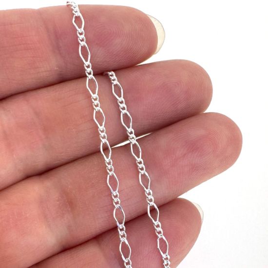 Wholesale 925 Sterling Silver Finished Jewelry Chain - Figaro 8 Cable Chain