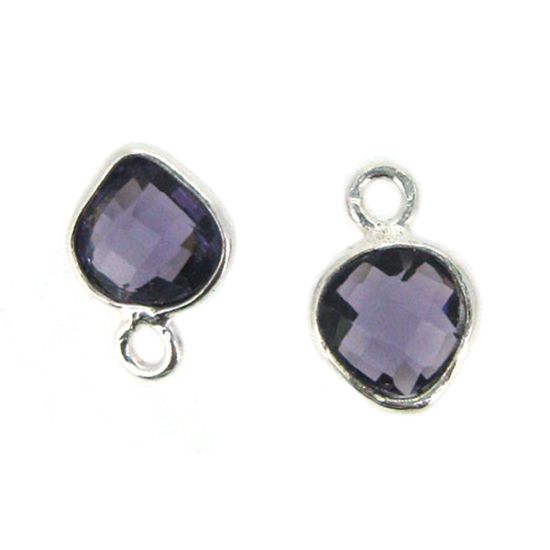 wholesale bezel gemstone-Amethyst heart charm