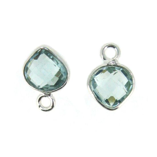 wholesale bezel gemstone-Aqua Quartz heart charm