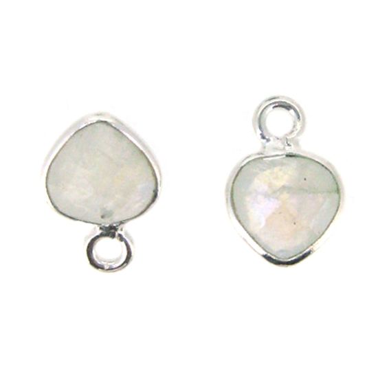 wholesale bezel gemstone-Moonstone heart charm