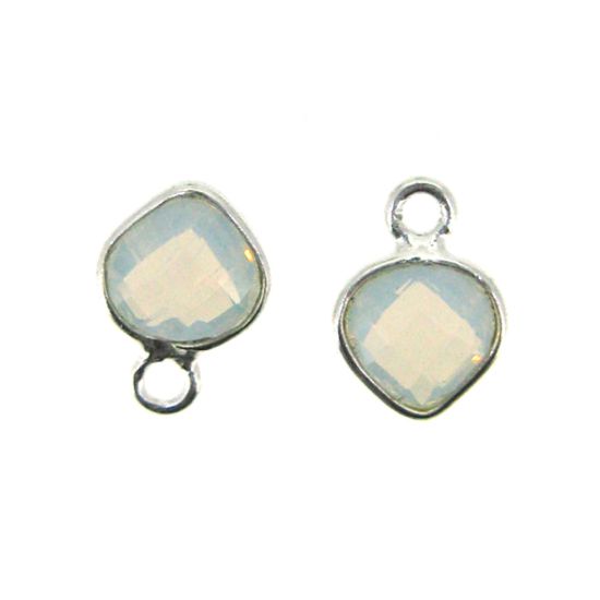 wholesale bezel gemstone-Opalite heart charm