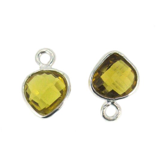 wholesale bezel gemstone-Citrine Quartz heart charm